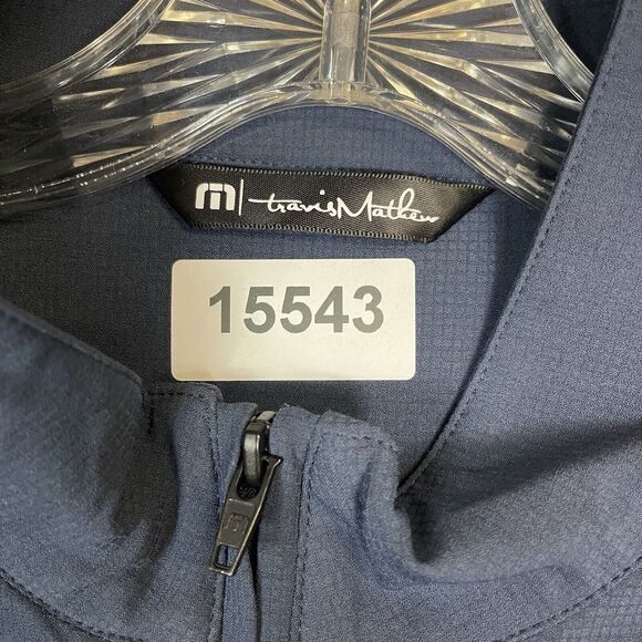 Travis Mathew Jacket Mens Medium Blue Crystal Cove 2.0‎ Full Zip Lightweight - Picture 15 of 15